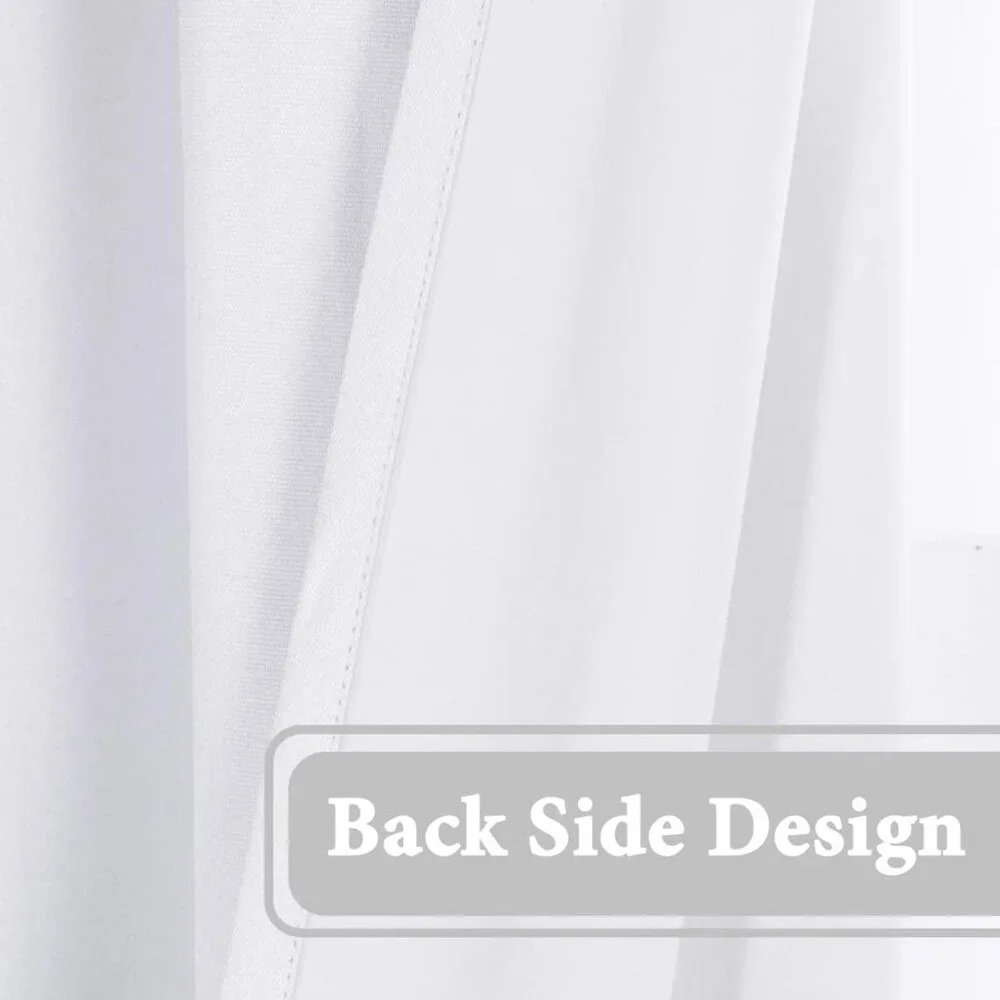 Blackout Linen Curtain - Thermal Insulated - White (1 panel) - Picture 3 of 7